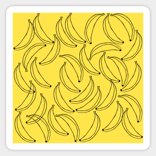 Cute Bananas Pattern on Yellow Background Sticker